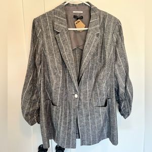 Lane Bryant pin stripped cropped suit